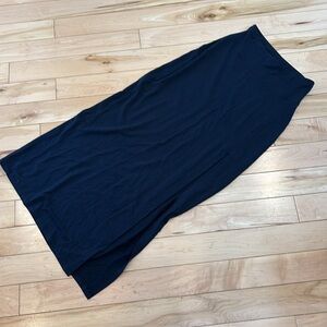 Athleta Black elastic waist high slit high waist maxi tencel skirt